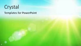  Presentation with sky sun - Presentation theme enhanced with solar energy agriculture - beautiful background from blurred field background and a arctic colored foreground