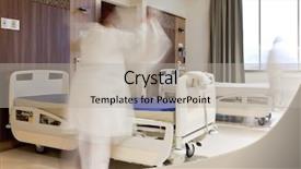  Presentation with hospital bed - Presentation theme having blurred figure of staff background and a light gray colored foreground