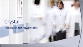  Presentation with nurses - Presentation theme enhanced with blurred figures of doctors background and a sky blue colored foreground