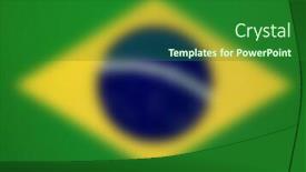  Presentation with brazil - Slide set featuring blurred flag background - brazil background and a forest green colored foreground