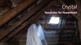  Presentation with ghost - Presentation theme enhanced with blurred-image-of-ghost background and a wine colored foreground