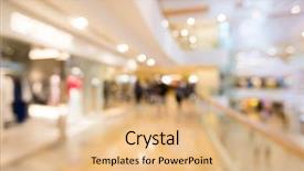  Presentation with people mall - Colorful presentation design enhanced with blurred image of people in shopping mall with bokeh backdrop and a coral colored foreground