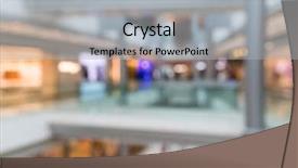  Presentation with middle east dubai mall shopping - PPT theme featuring blurred image of shopping mall background and a light gray colored foreground