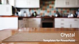  Presentation with napkin - Presentation design consisting of blurred kitchen interior and napkin background and a coral colored foreground