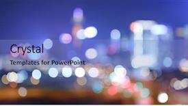  Presentation with abstract circles blur night street - Colorful PPT theme enhanced with blurred lights - blur of city traffic backdrop and a light blue colored foreground