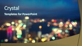  Presentation with light golden lights - Slides featuring blurred lights from peak victoria background and a ocean colored foreground