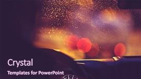  Presentation with rain city - Presentation theme enhanced with blurred lights of urban traffic background and a wine colored foreground