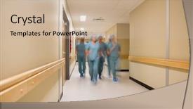  Presentation with medical emergency trauma team - Amazing slide set having blurred motion multiethnic medical team backdrop and a soft green colored foreground