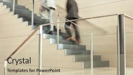  Presentation with motion - Theme featuring blurred motion of businessmen moving background and a mint green colored foreground