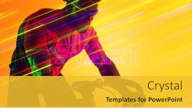  Presentation with racing - Presentation theme enhanced with blurred-motion-of-illuminated-colorful background and a yellow colored foreground