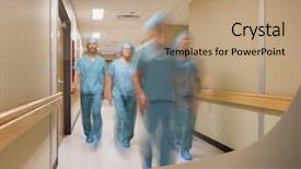  Presentation with labor and delivery medical team - Slide set with adolescent - collage of pretty girls shoppers background and a white colored foreground