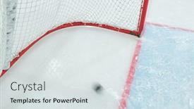  Presentation with puck - Amazing theme having blurred-motion-of-puck-moving backdrop and a sky blue colored foreground