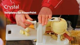  Presentation with motion - PPT theme having blurred-motion-of-women-peeling background and a crimson colored foreground