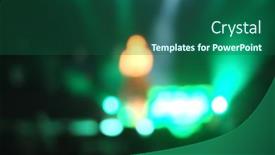  Presentation with stage - Cool new presentation design with blurred-out-concert-stage-atmospehre backdrop and a ocean colored foreground