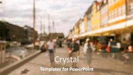  Presentation with people enjoying - Amazing PPT layouts having blurred-out-of-focus-image backdrop and a coral colored foreground