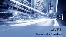  Presentation with cars - Presentation having blurred over modern city background background and a light blue colored foreground