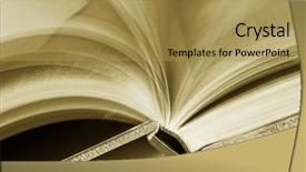  Presentation with book - Slide set consisting of blurred pages of a book background and a gold colored foreground