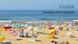  Presentation with summer sun - Presentation design featuring blurred-photo-of-ocean-beach background and a light blue colored foreground
