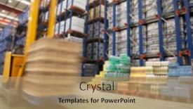  Presentation with warehouse - Slide deck enhanced with blurred-photo-of-parcel background and a coral colored foreground