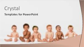  Presentation with babies - Beautiful presentation design featuring blurred-photo-of-row backdrop and a white colored foreground