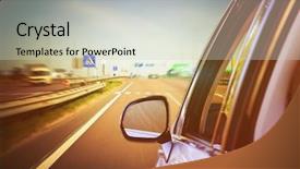  Presentation with speed - Slides having rear side view modern - blurred road and car speed background and a light gray colored foreground