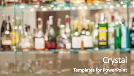  Presentation with bar - Slide deck having blurred shelves with alcohol background and a coral colored foreground