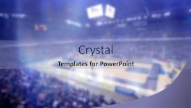  Presentation with sports fans - Colorful PPT layouts enhanced with blurred-sports-arena-and-fans backdrop and a light blue colored foreground