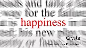  Presentation with happiness - PPT layouts enhanced with blurred text with a focus on happiness background and a light gray colored foreground