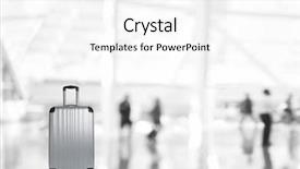  Presentation with airport - Presentation theme consisting of blurred travelers in airport background and a white colored foreground