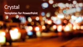 Presentation with urban - Audience pleasing slide deck consisting of blurred urban night scene backdrop and a wine colored foreground