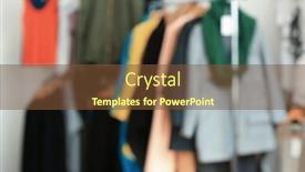  Presentation with boutique - Audience pleasing PPT layouts consisting of blurred-view-of-clothes-rack backdrop and a tawny brown colored foreground