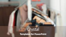  Presentation with boutique - PPT layouts having blurred-view-of-clothes-rack background and a tawny brown colored foreground