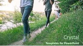  Presentation with pathway - Slide deck having blurred-view-of-friends background and a ocean colored foreground