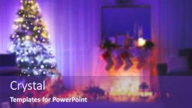  Presentation with 2018 - Amazing PPT layouts having blurred-view-of-living-room backdrop and a violet colored foreground