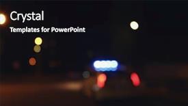  Presentation with police - Amazing presentation theme having blurred view of police car backdrop and a black colored foreground