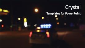  Presentation with police - Presentation design enhanced with blurred view of police car background and a black colored foreground