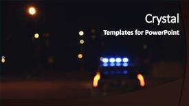  Presentation with police - Colorful presentation theme enhanced with blurred view of police car backdrop and a black colored foreground