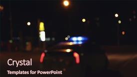  Presentation with police - Audience pleasing PPT theme consisting of blurred view of police car backdrop and a wine colored foreground