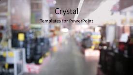  Presentation with inventory - Beautiful PPT layouts featuring blurred view of warehouse inventory backdrop and a  colored foreground