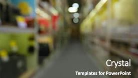  Presentation with inventory - Beautiful slide set featuring blurred view of warehouse inventory backdrop and a  colored foreground