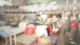  Presentation with inventory - PPT theme consisting of blurred view of warehouse inventory background and a mint green colored foreground