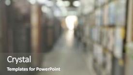  Presentation with inventory - Colorful slide deck enhanced with blurred view of warehouse inventory backdrop and a  colored foreground