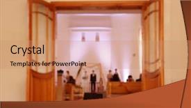  Presentation with ceremony - Beautiful slides featuring wedding ceremony through opened door backdrop and a coral colored foreground