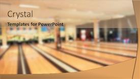  Presentation with bowling - Slide deck with blurred-view-on-bowling-lanes background and a coral colored foreground