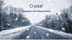  Presentation with winter weather - Amazing slide set having blurred winter asphalt road backdrop and a sky blue colored foreground