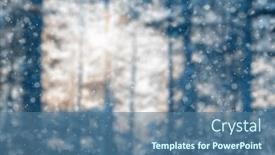  Presentation with falling snow - Slide set having blurred-winter-forest-falling-snow background and a ocean colored foreground