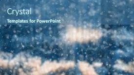  Presentation with blurred bokeh - PPT theme enhanced with blurred-winter-forest-falling-snow background and a ocean colored foreground