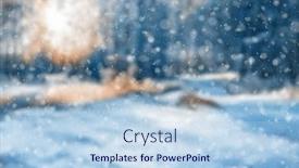  Presentation with blurred bokeh - Presentation theme having blurred-winter-forest-falling-snow background and a light blue colored foreground