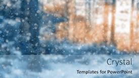  Presentation with blurred bokeh - Slides featuring blurred-winter-forest-falling-snow background and a light blue colored foreground