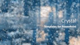  Presentation with blurred bokeh - Presentation theme with blurred-winter-forest-falling-snow background and a teal colored foreground
